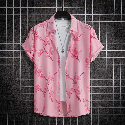 Digital Printing Floral Short Sleeve Shirt - Sophinity