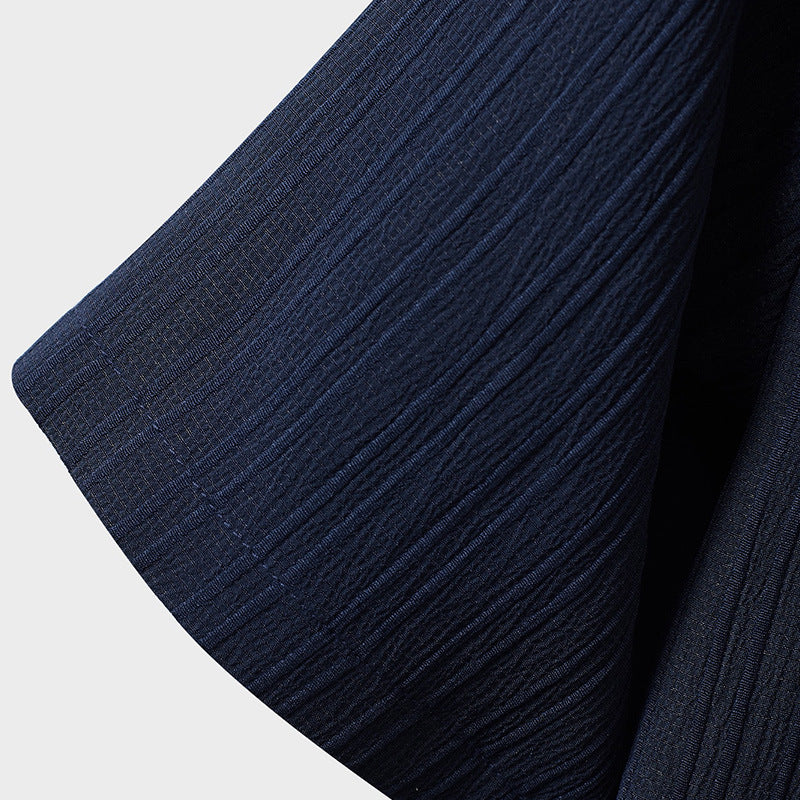 Striped Short-sleeved Shirt Breasted Lapel Suit - Sophinity