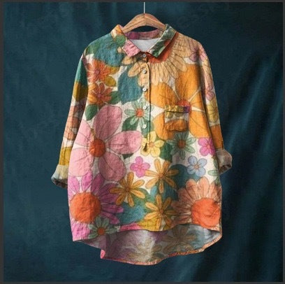 Ladies Fashion New Casual Shirt Animal Print Shirt - Sophinity