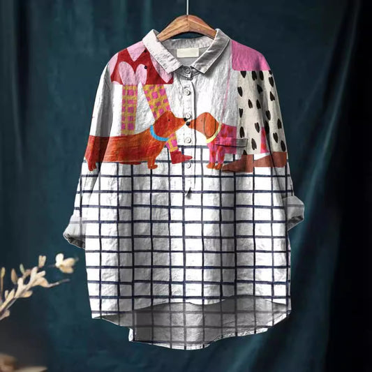 Ladies Fashion New Casual Shirt Animal Print Shirt - Sophinity
