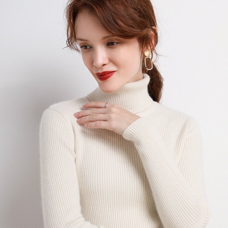 Simple Temperament High Collar Sweater Women's FallWinter Slim Short Pullover - Sophinity