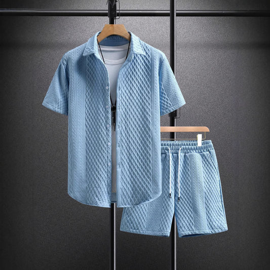 Men's Shirt Casual Loose Short Sleeves Shorts Suit - Sophinity