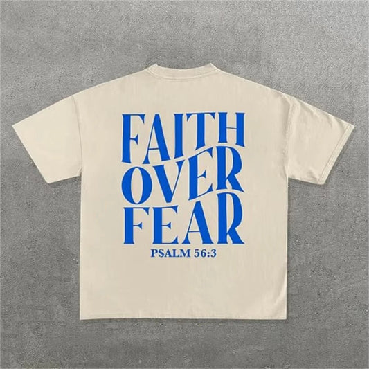 Child Of God Ndy Gothic Letter Pattern Oversized T-Shirt Men - Sophinity