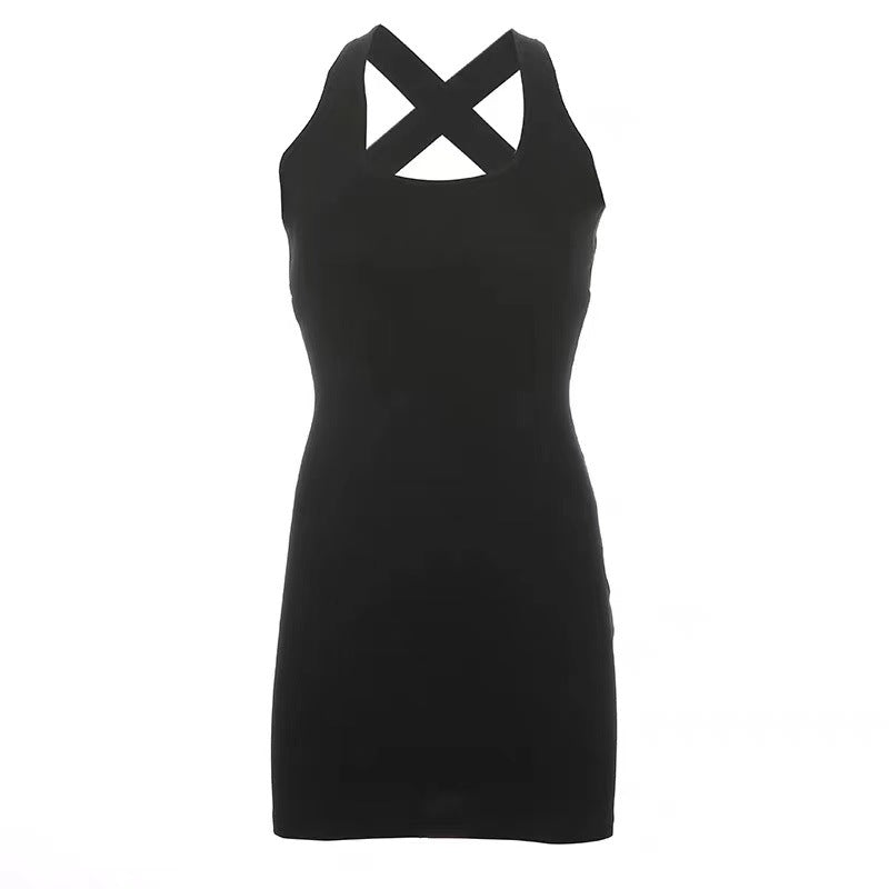 Camisole Halter Cross Tight - fitting Cinched Sheath Dress Women - Sophinity