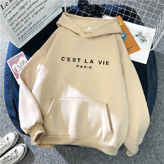 Women's Letter Printed Hoodie Coat - Sophinity
