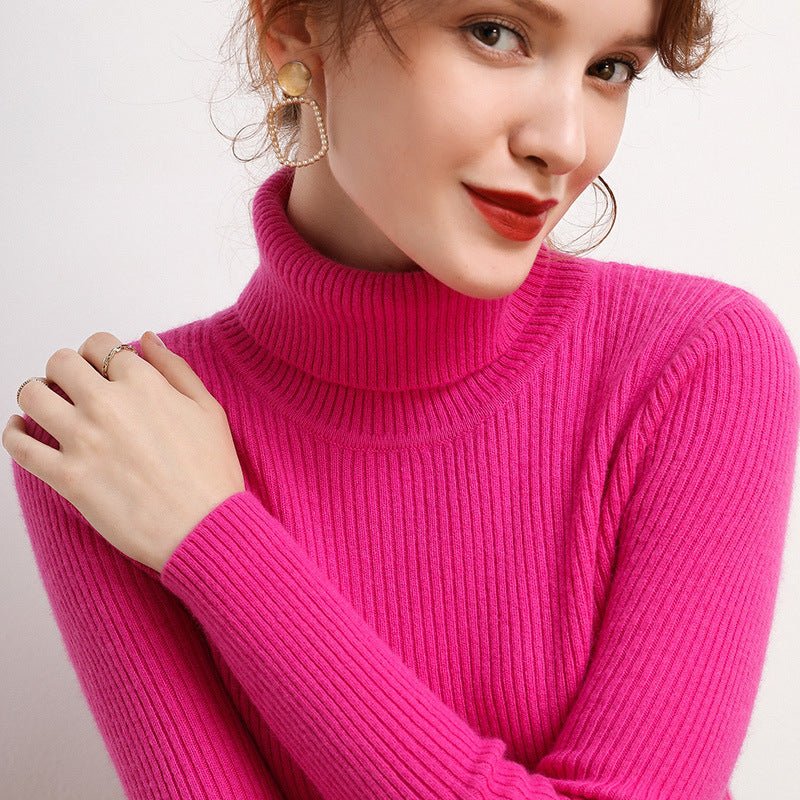 Simple Temperament High Collar Sweater Women's FallWinter Slim Short Pullover - Sophinity
