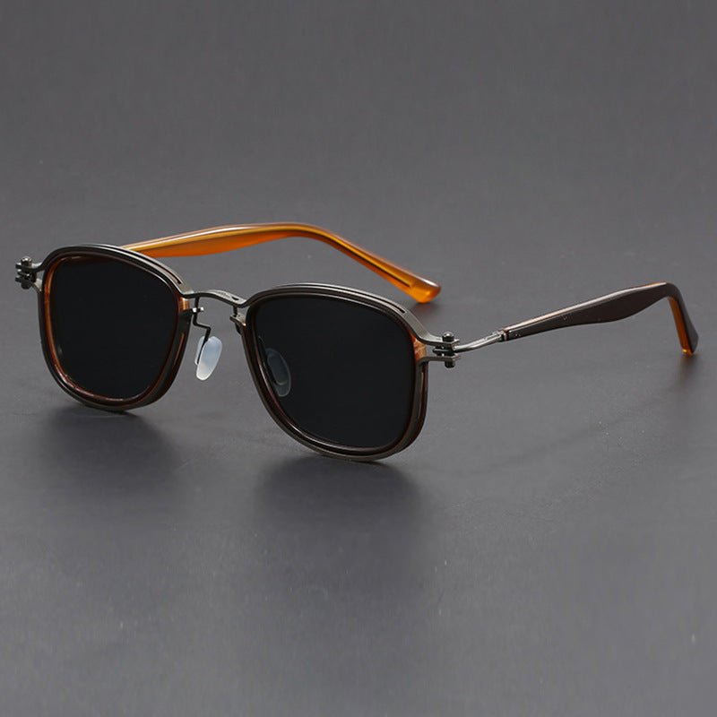 Plastic Metal Retro Square Frame Sunglasses - Sophinity