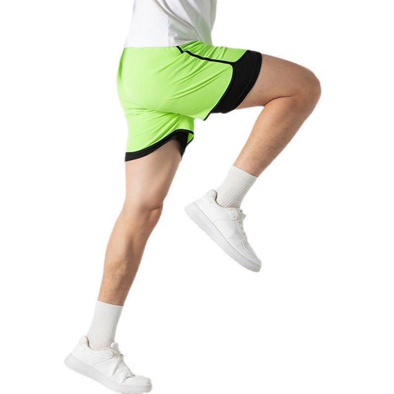 Men's Marathon Track And Field Lining Fake Two Pieces Training Quick - drying Shorts - Sophinity