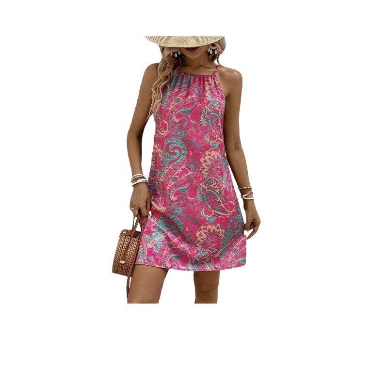 Summer Fashion Sleeveless Printed Sexy Suspenders Vacation Dress - Sophinity