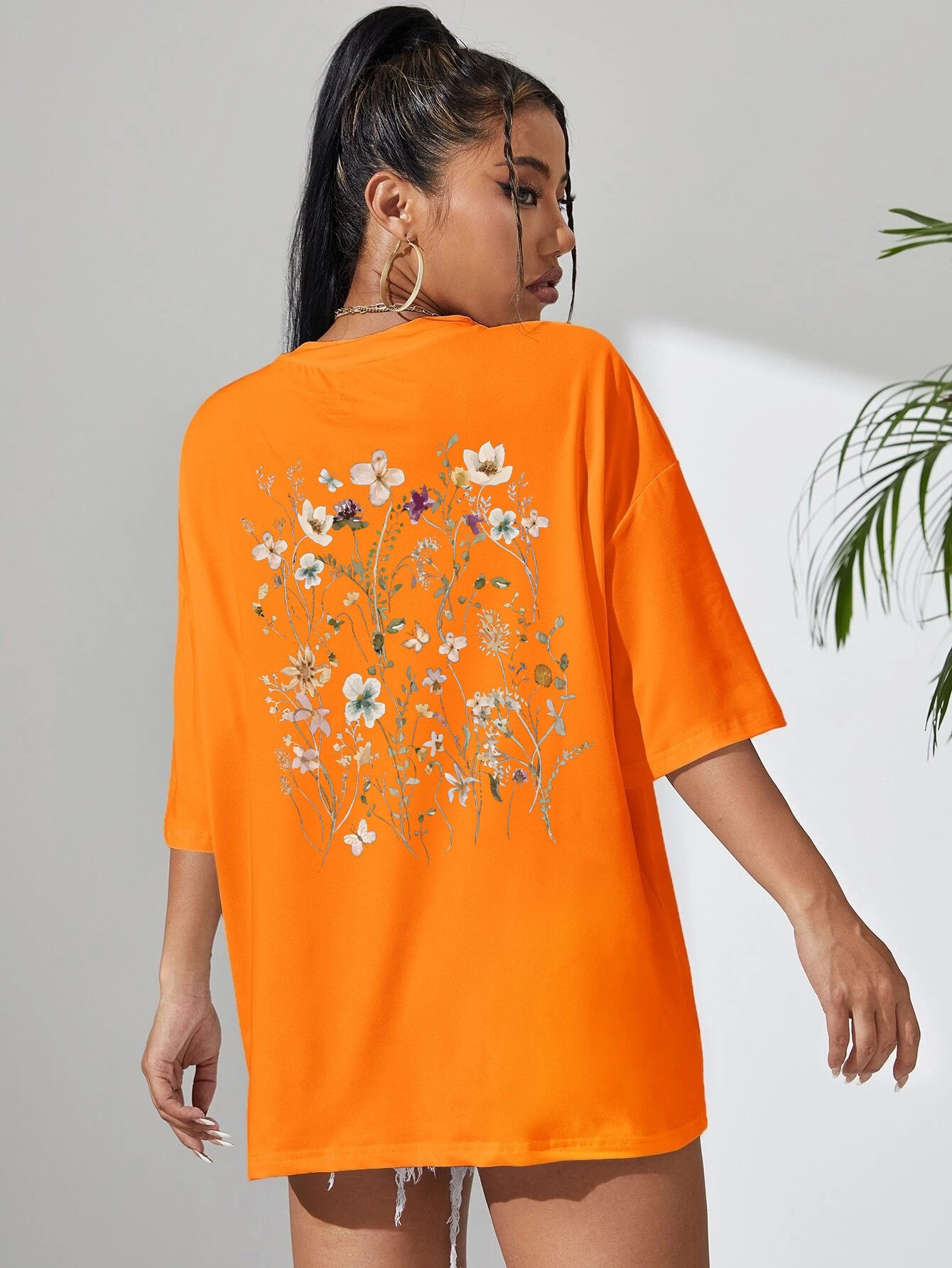 Beautiful Flower Clusters Print Cotton Women T-shirts Casual - Sophinity