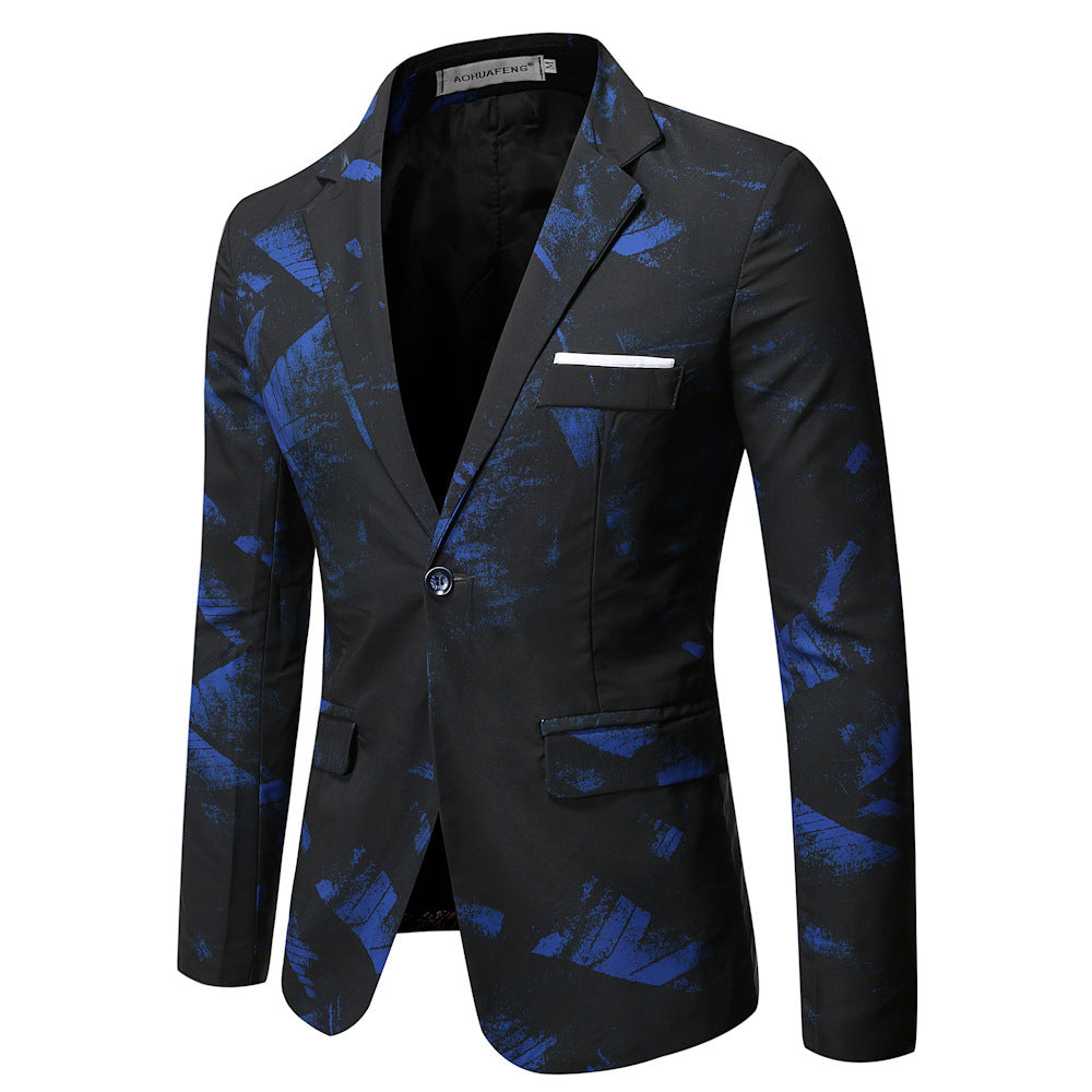 Korean-style Slim-fit Printed Suit Jacket Business Professional Formal Wear - Sophinity