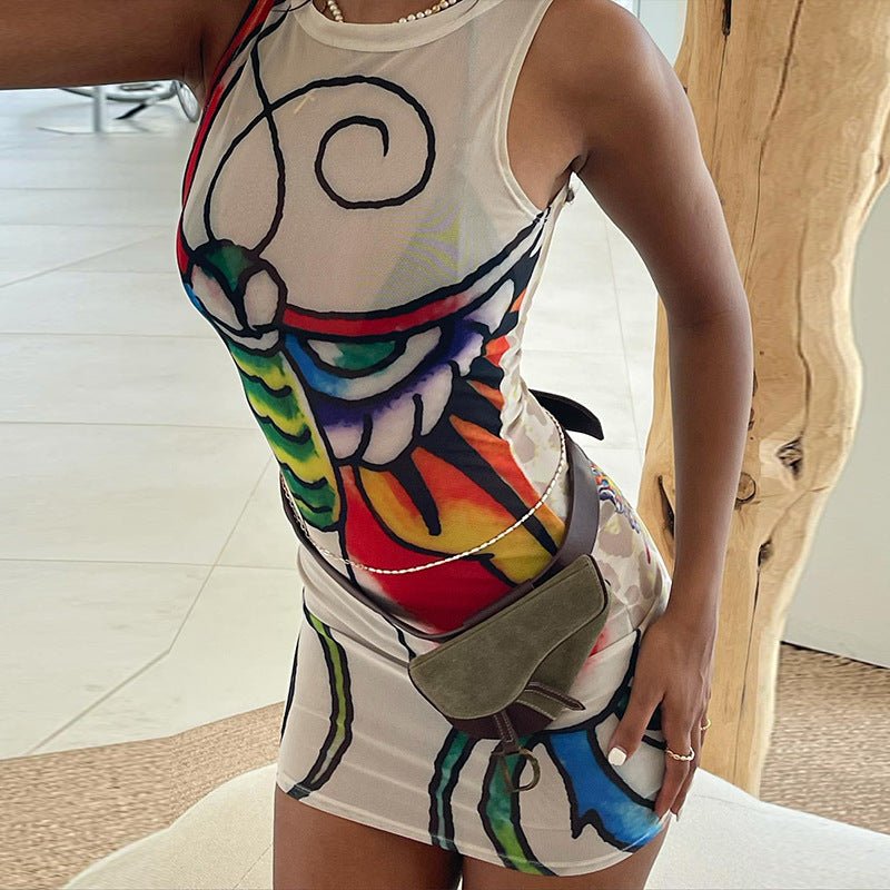 Women's Digital Printing Sheath Dress - Sophinity