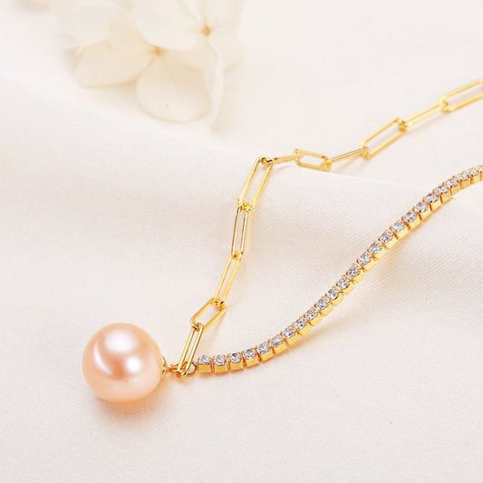 Perfect Circle Simple Pearl Necklace For Women - Sophinity