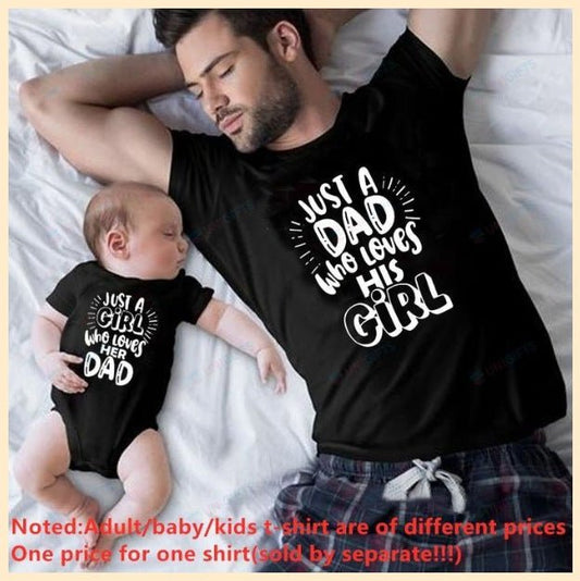 Just A Dad Who Loves His Girl Parent - child T-shirt - Sophinity