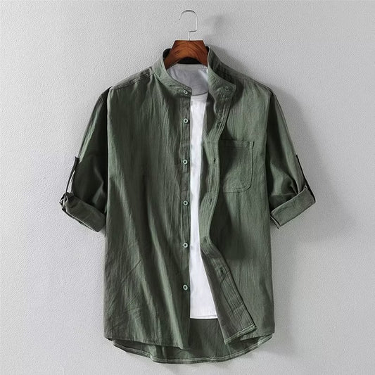 Summer Linen Shirt Men's Short Sleeve - Sophinity