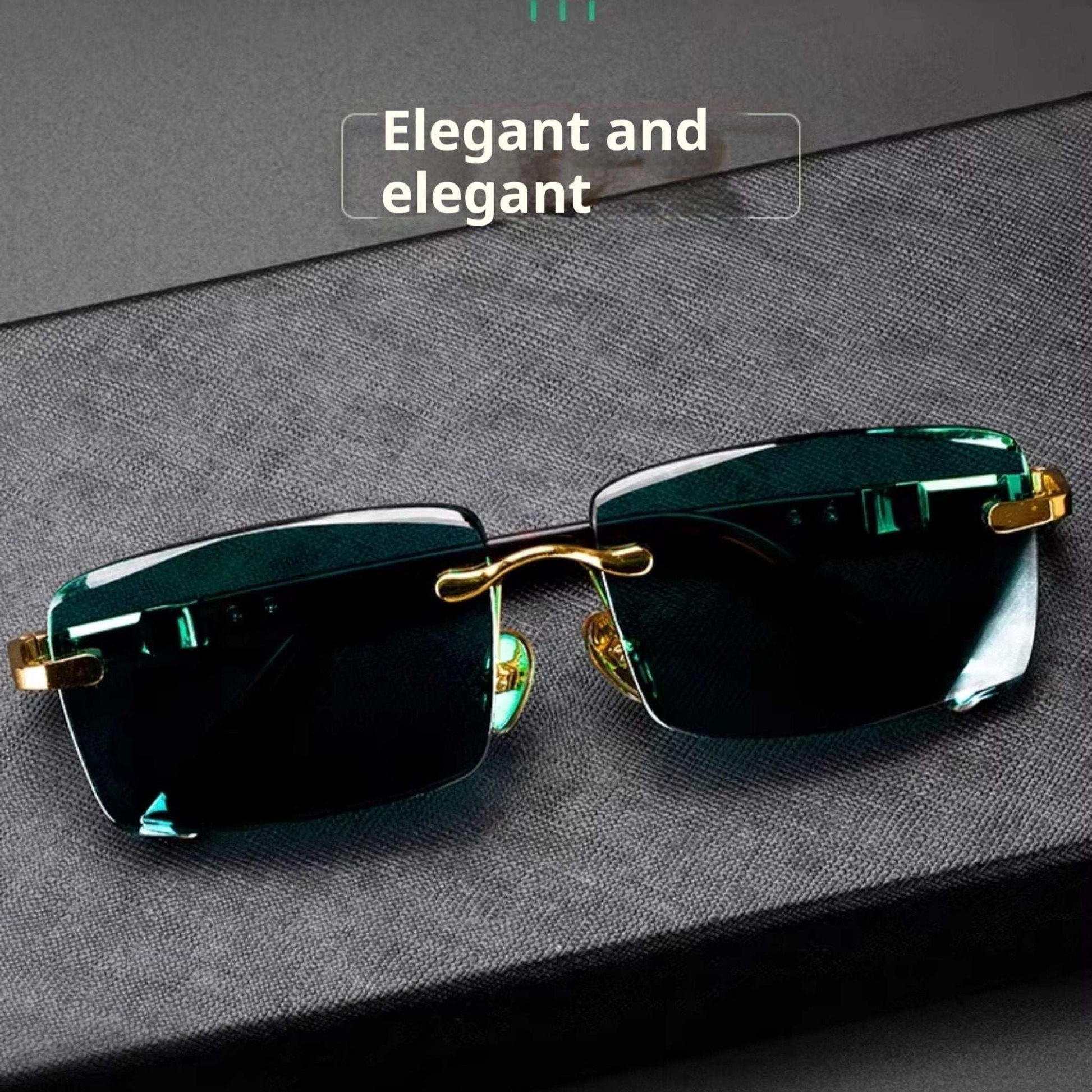 High End Wealth Attracting Dark Green Crystal Glasses - Sophinity