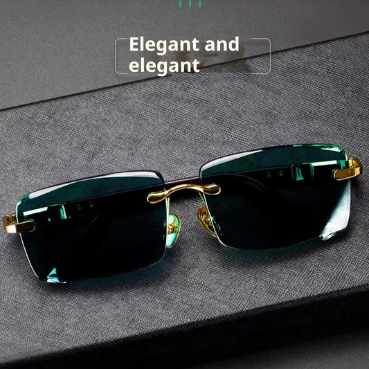 High End Wealth Attracting Dark Green Crystal Glasses - Sophinity