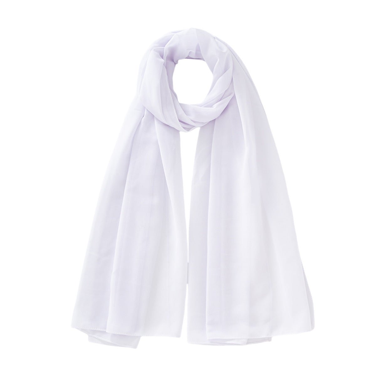 Women's Pure Color Pearl Chiffon Bubble Scarf Gauze Scarf - Sophinity