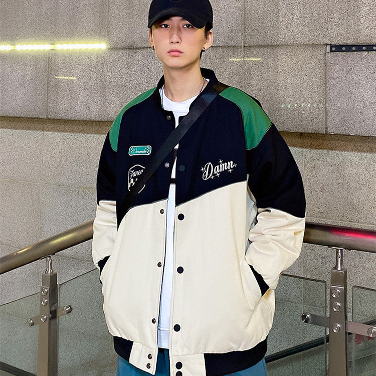 Men's Street American Style Niche Colorblock Coat
