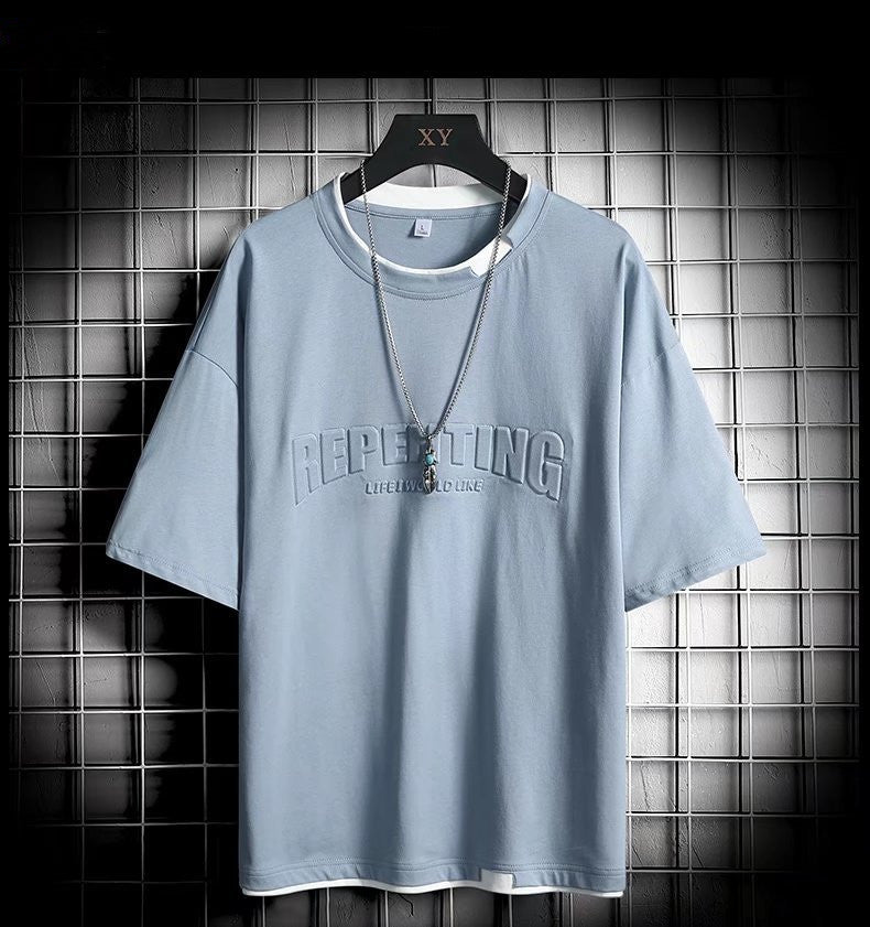 Fake Two - piece Casual Bottoming Shirt Summer Short - sleeved - Sophinity