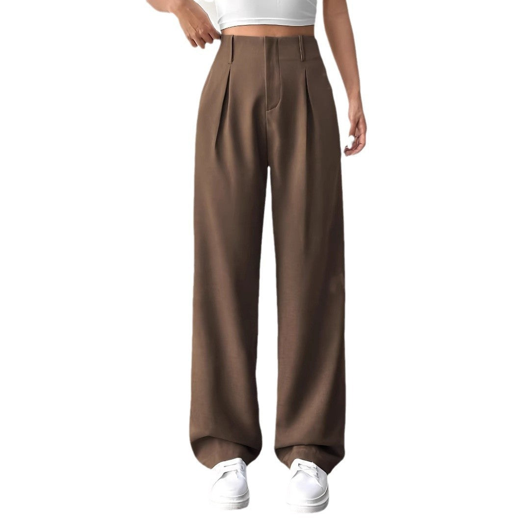 Autumn And Winter High Waist All-matching Wide Leg Leisure Suit Pants For Women - Sophinity
