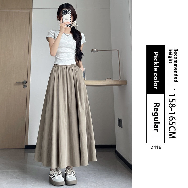 Summer High Waist A- Line Slimming Pleated Dress - Sophinity