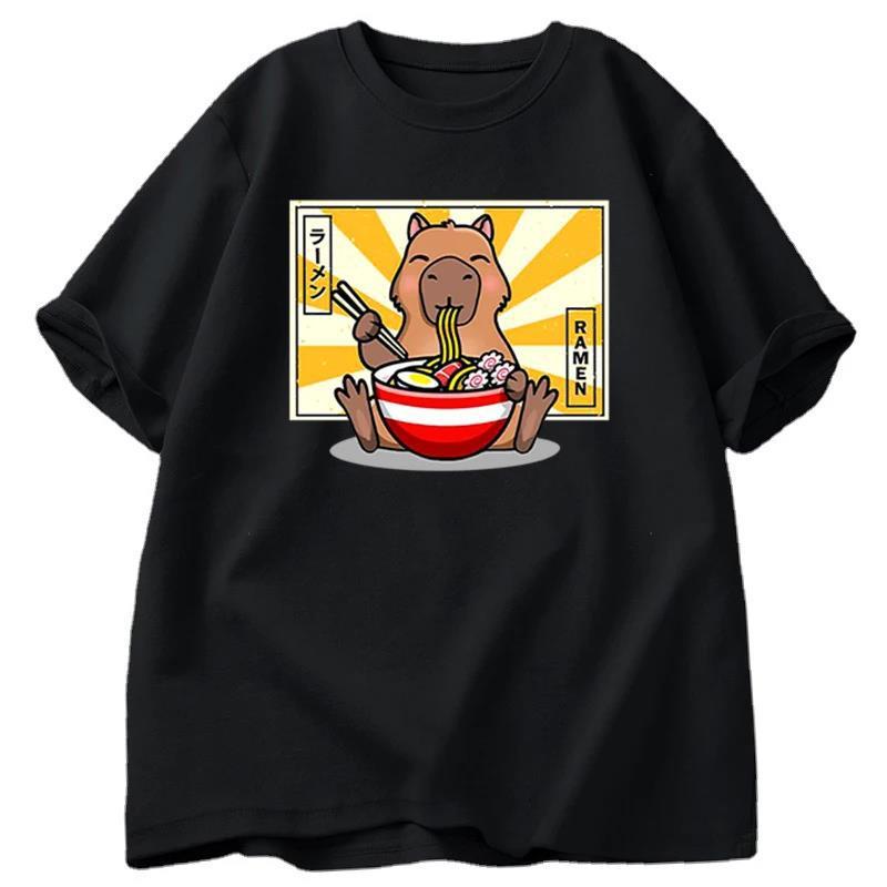 Capybara Cotton T-shirt Men's Clothing Oversized - Sophinity