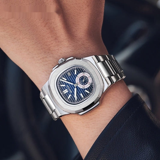 Steel Belt Luminous Calendar Quartz Watch 7020 Fashion Stainless Steel Waterproof Men's Watch - Sophinity