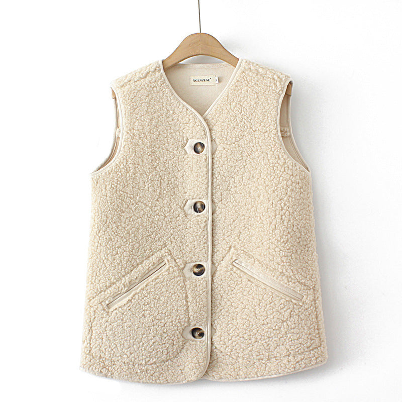 Lambswool Vest Plus Size Women's Clothing Composite Suede Nap - Sophinity