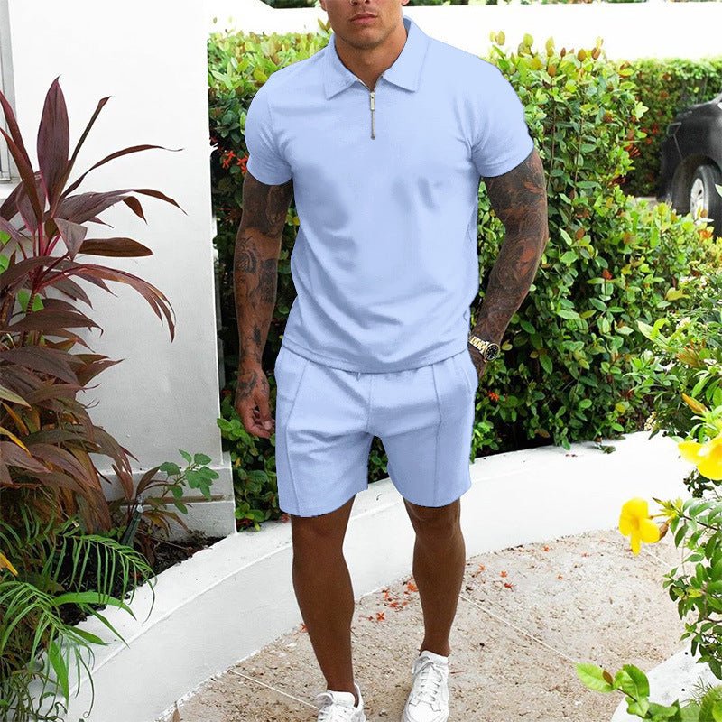 Men's Short - sleeved Shorts Casual Suit Two - piece Suit - Sophinity