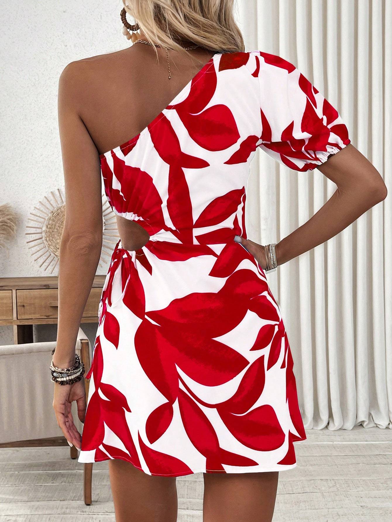 Puff Sleeve Dress For Summer Vacation For New Year Clothes Vacation Beach Outfits Women - Sophinity