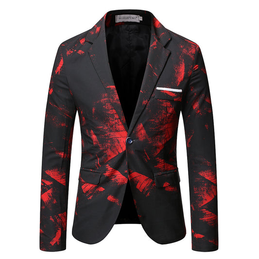 Korean-style Slim-fit Printed Suit Jacket Business Professional Formal Wear - Sophinity