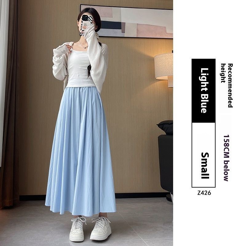 Summer High Waist A- Line Slimming Pleated Dress - Sophinity
