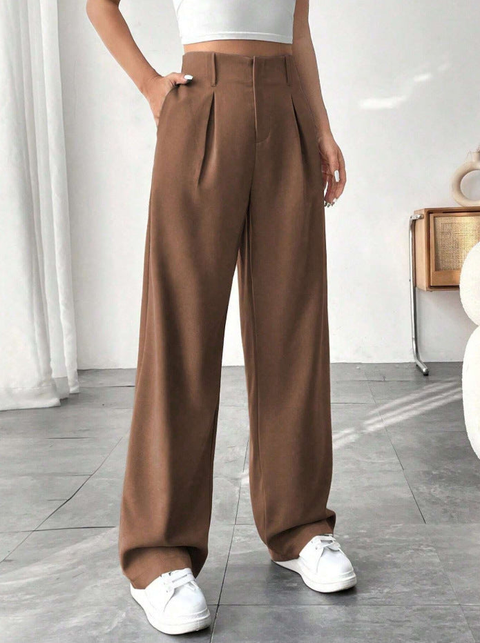 Autumn And Winter High Waist All-matching Wide Leg Leisure Suit Pants For Women - Sophinity