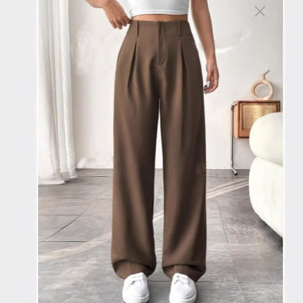 Autumn And Winter High Waist All-matching Wide Leg Leisure Suit Pants For Women - Sophinity
