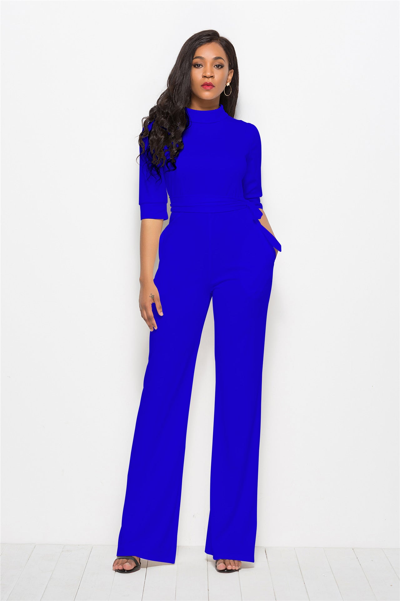 Solid Color One-piece Wide-leg Pants - Sophinity