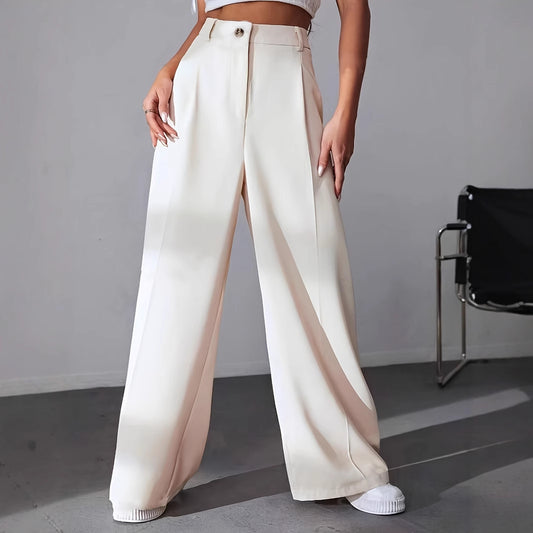 European And American New Women's Trousers Solid Color Casual Straight Pants - Sophinity