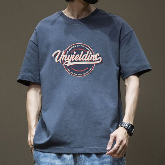 Men's Cotton Ins Round Neck Loose Top T-shirt - Sophinity