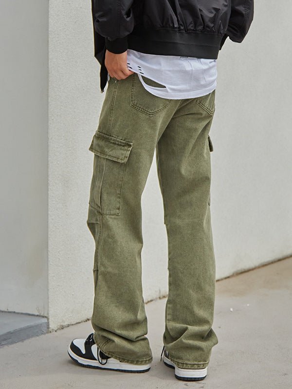 Knee Pleated Design Leisure Cargo Trousers Men - Sophinity