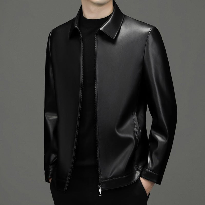 Short PU Leather Business Lapel Autumn Clothing - Sophinity