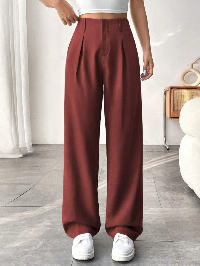 Autumn And Winter High Waist All-matching Wide Leg Leisure Suit Pants For Women - Sophinity