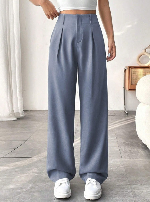 Autumn And Winter High Waist All-matching Wide Leg Leisure Suit Pants For Women - Sophinity