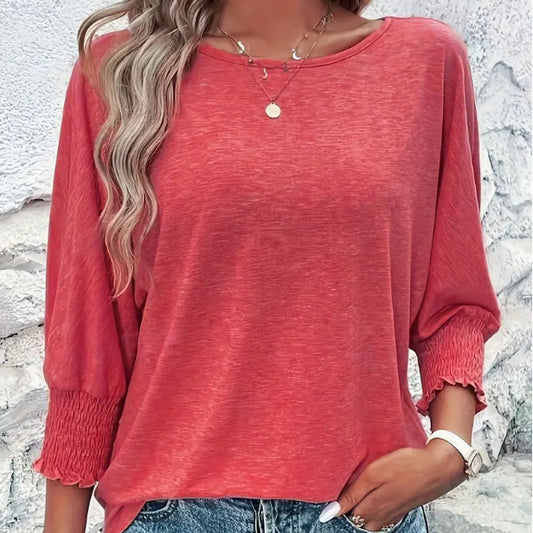 Elegant Women's Lavender Mid Sleeve T-shirt