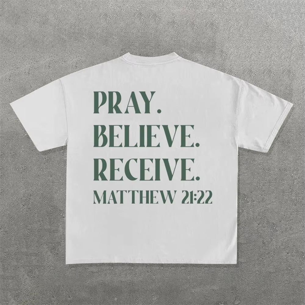 Personality Letter Pattern Oversized T-shirt Men - Sophinity