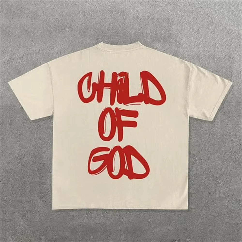 Personality Letter Pattern Oversized T-shirt Men - Sophinity