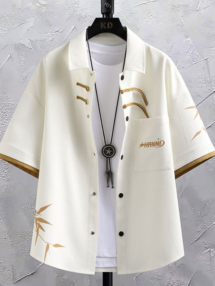 New Chinese Style National Style Suit Men's Summer Short Sleeve Shirt Shorts Wear A Set Of Casual Sports Clothes - Sophinity