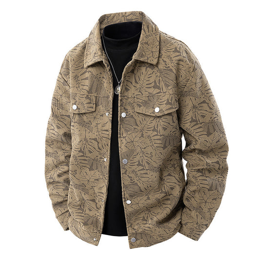 Corduroy Jacket Slim-fit Spring And Autumn Lapel Young And Middle-aged Casual Jacket For Men - Sophinity