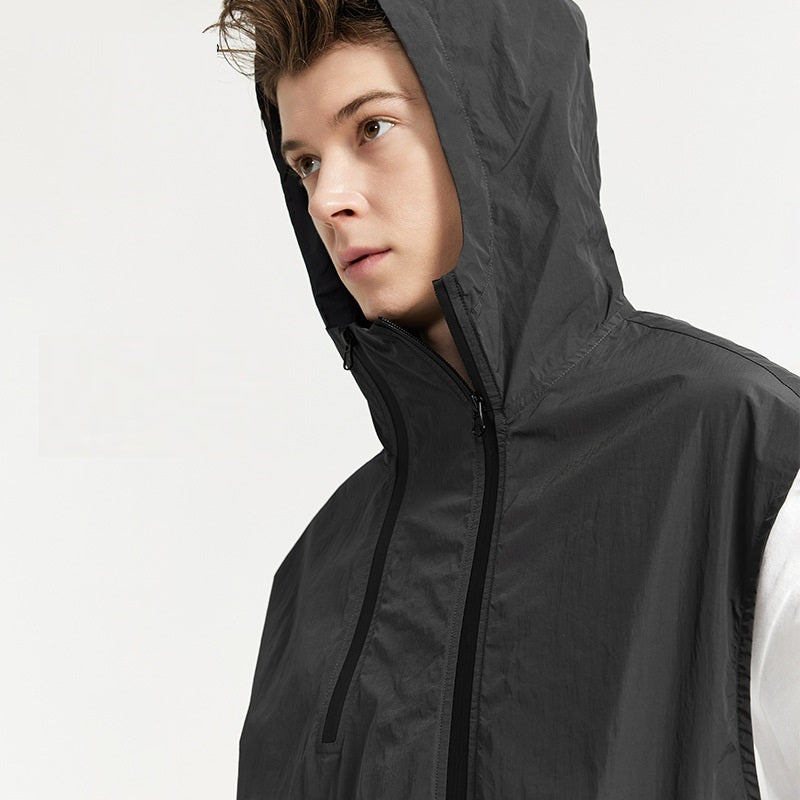 Functional Zipper Vest Japanese Vest Hooded Coat - Sophinity