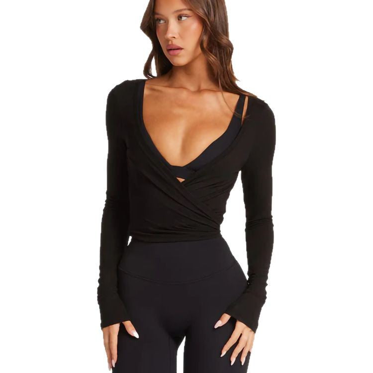 Women's Pure Color All-matching Exercise Yoga Clothes Top