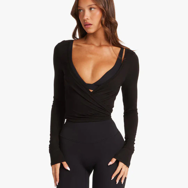 Women's Pure Color All-matching Exercise Yoga Clothes Top